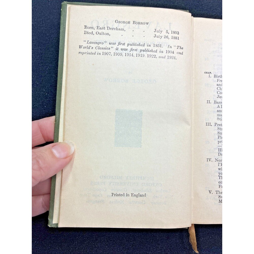 1924 Lavengro The Scholar The Gipsy The Priest Green Hardback Book George Borrow - Picture 6 of 16